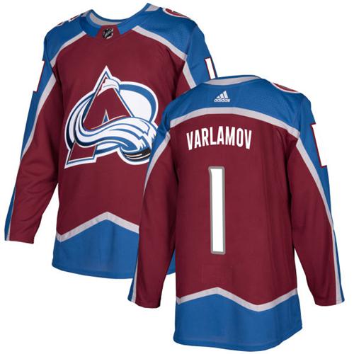 Adidas Men Colorado Avalanche #1 Semyon Varlamov Burgundy Home Authentic Stitched NHL Jersey->colorado avalanche->NHL Jersey